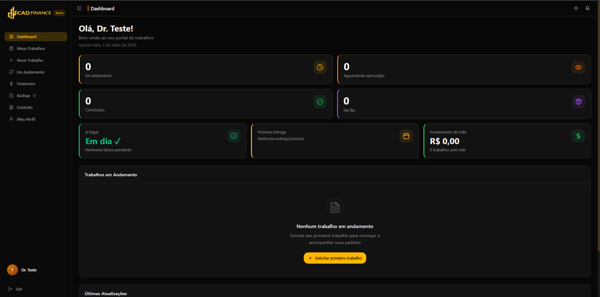 Plataforma de gestão TechSmile — Portal do cliente